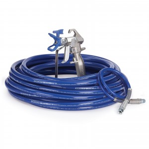 Graco Contractor Airless Spray Gun, RAC X, BlueMax II Airless Hose, 3/8 in x 50 ft, 3 ft Whip Hose-288490